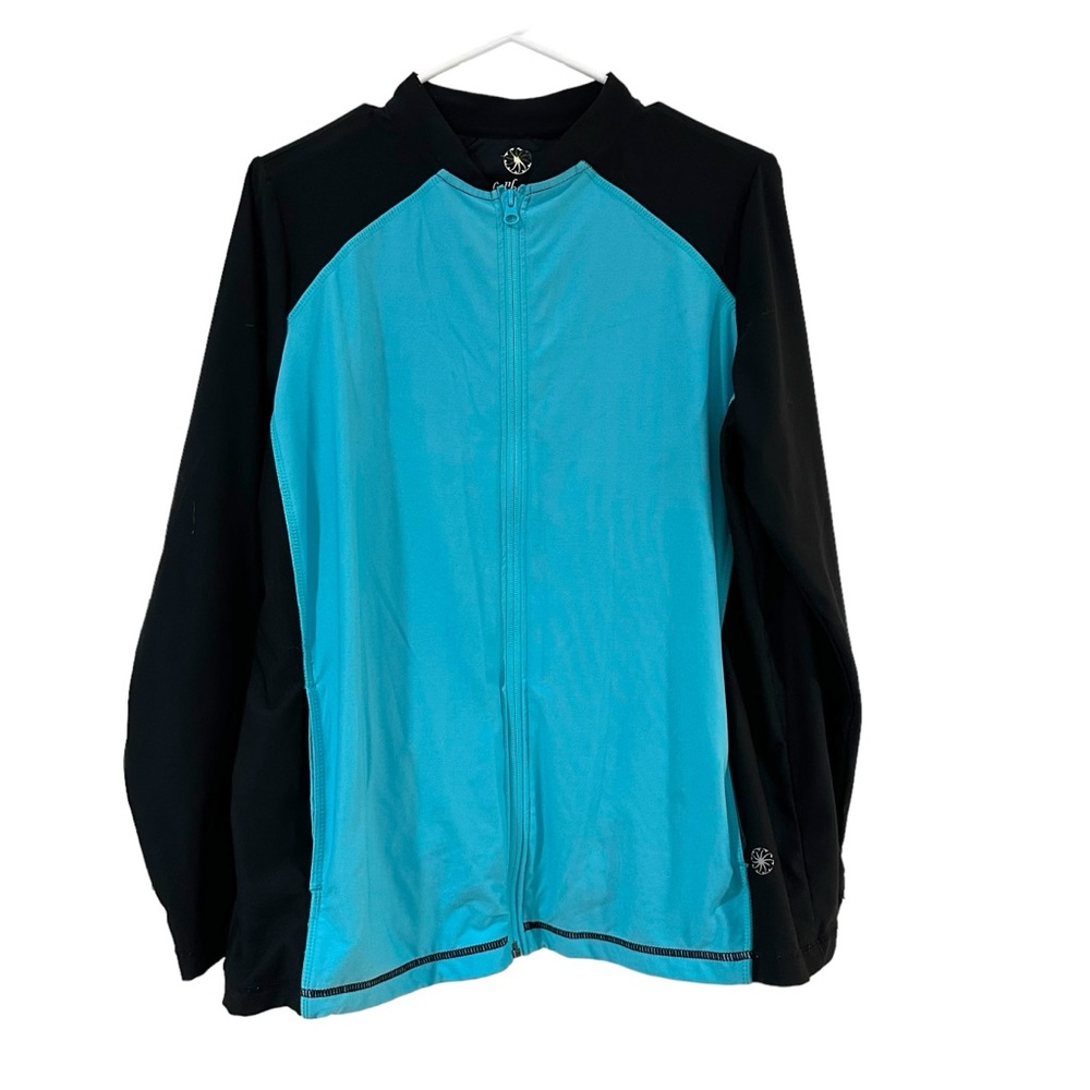 Full beauty‎ sport teal and black zip up jacket 14/16